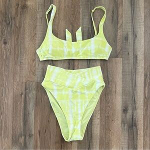 Aerie Yellow Tie-Dye Bikini Set